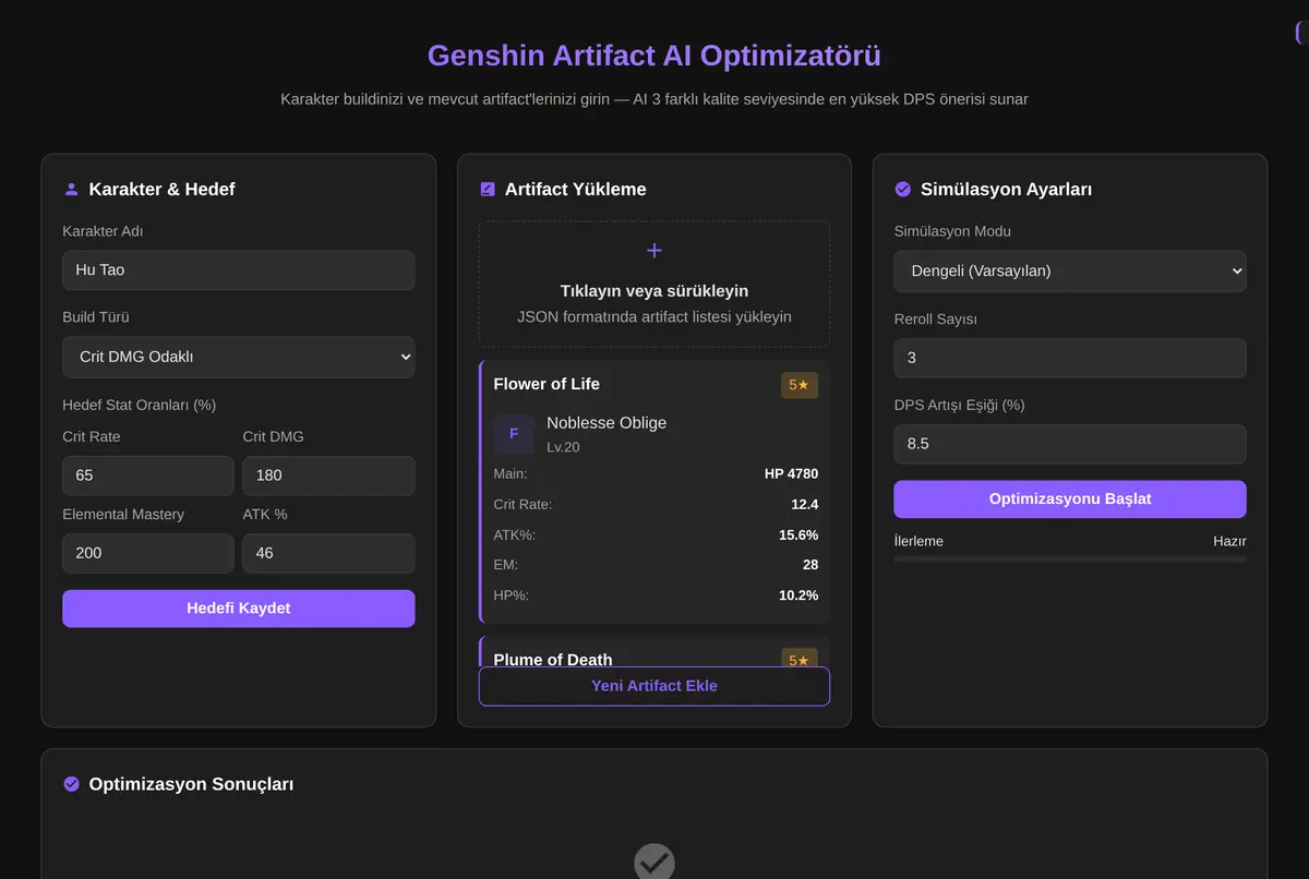 Genshin Artifact AI Optimizatörü ekran görüntüsü 2