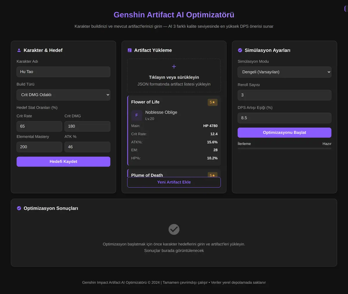 Genshin Artifact AI Optimizatörü ekran görüntüsü 3