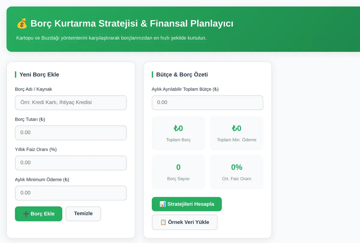 Borç Kurtarma Stratejisi & Finansal Planlayıcı ekran görüntüsü