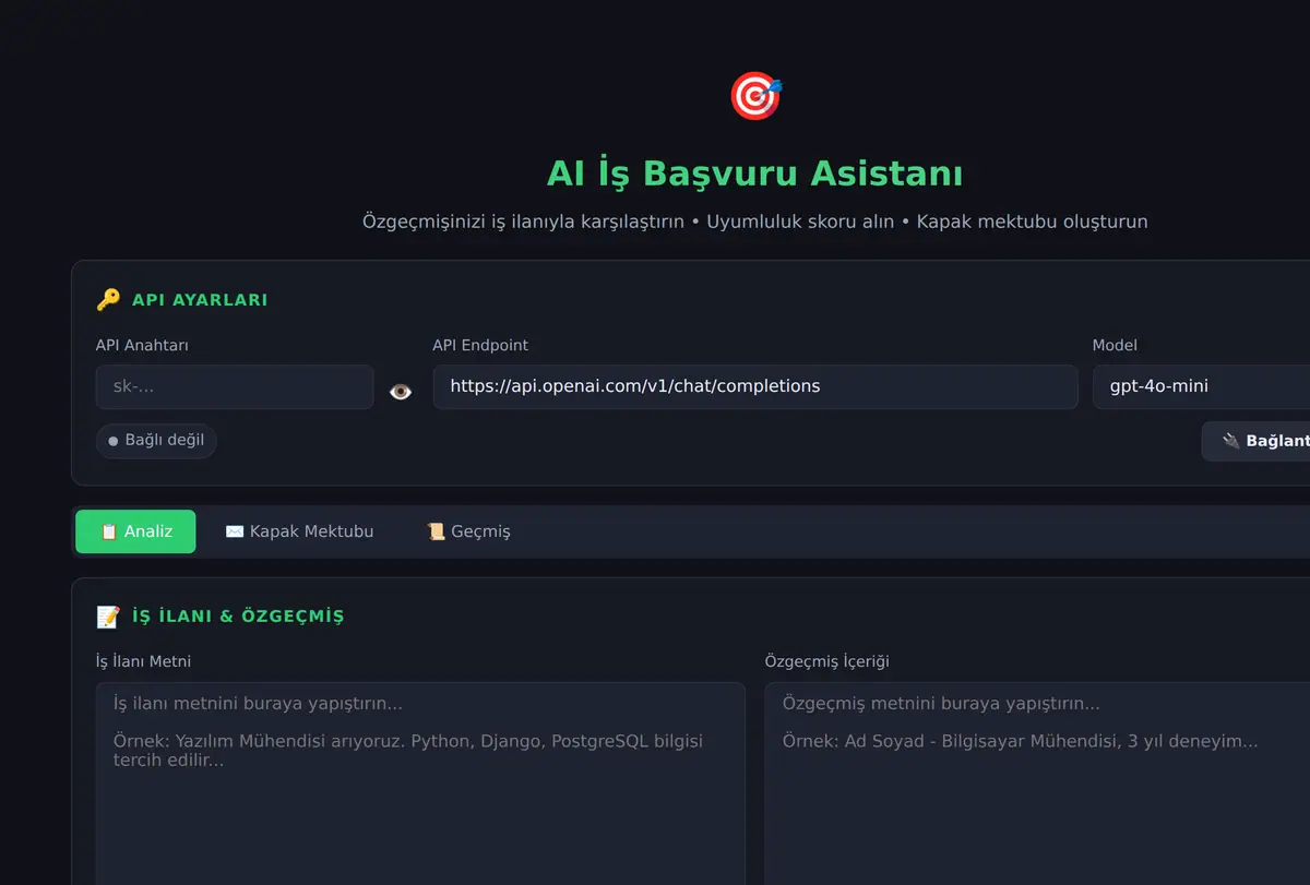 AI İş Başvuru Asistanı ekran görüntüsü