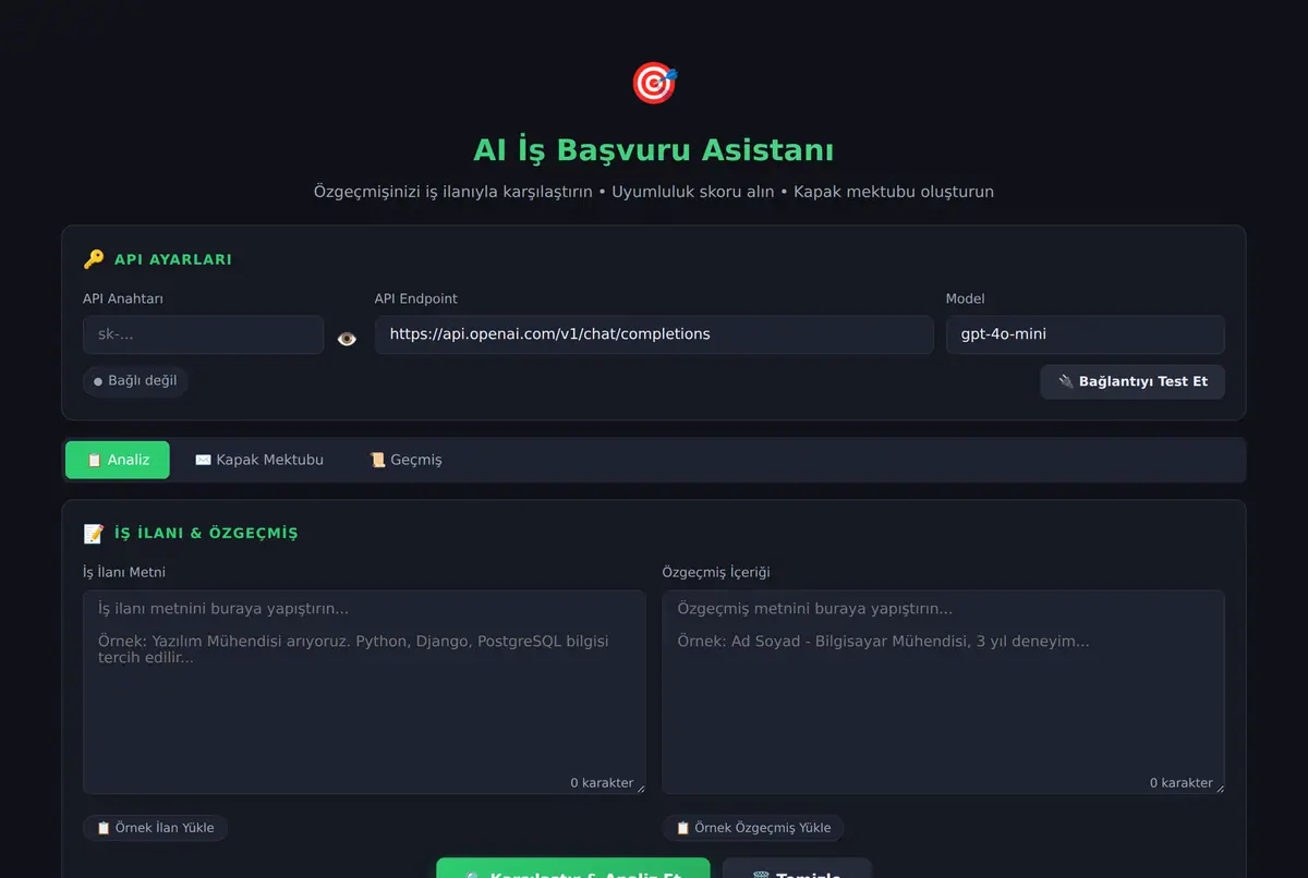 AI İş Başvuru Asistanı ekran görüntüsü 2