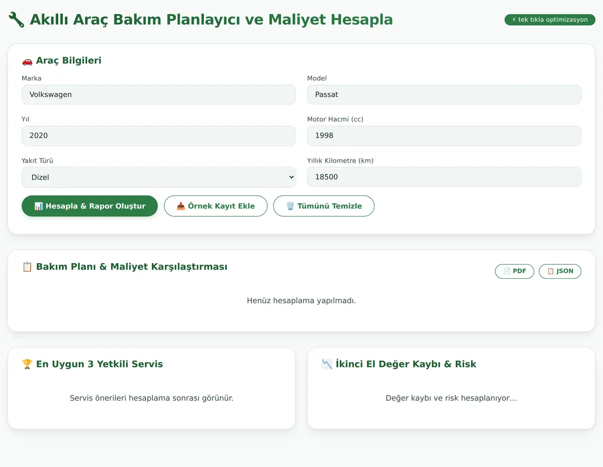 Akıllı Araç Bakım Planlayıcı ve Maliyet Hesapla ekran görüntüsü 3