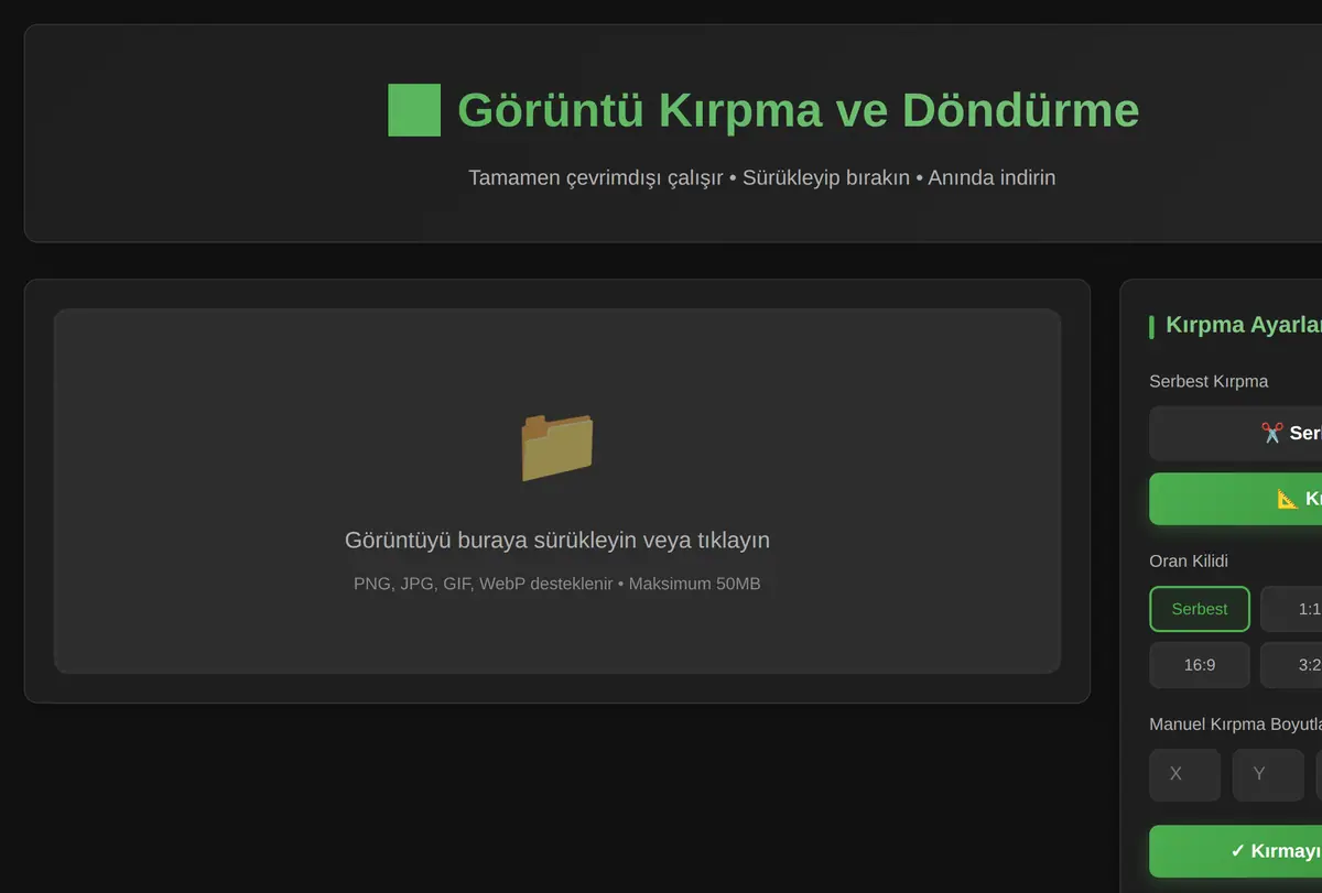 Çevrimdışı Görüntü Kırpma ve Döndürme Aracı ekran görüntüsü