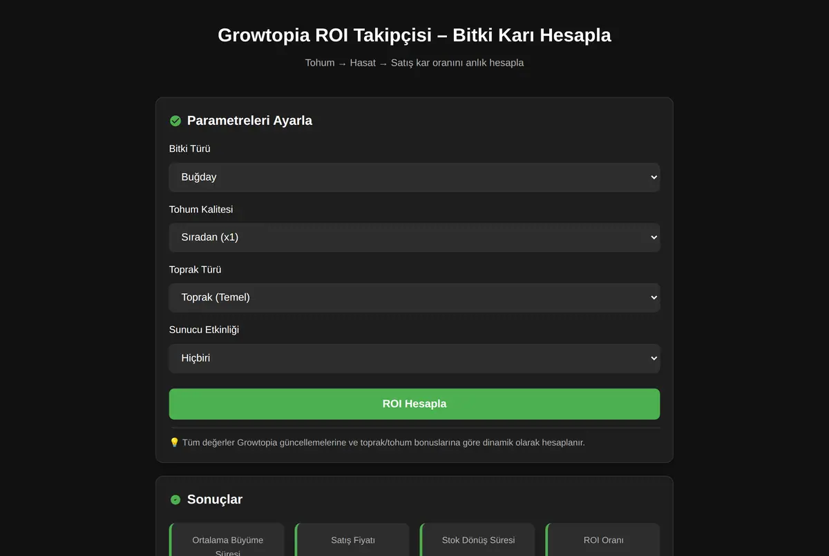 Growtopia ROI Takipçisi - Bitki Karı Hesapla ekran görüntüsü 2