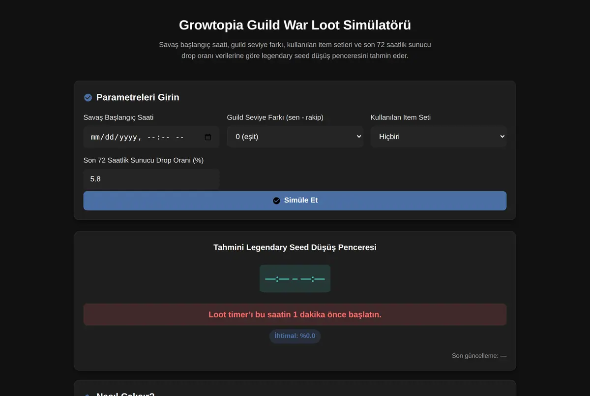 Growtopia Guild War Loot Simülatörü ekran görüntüsü 2