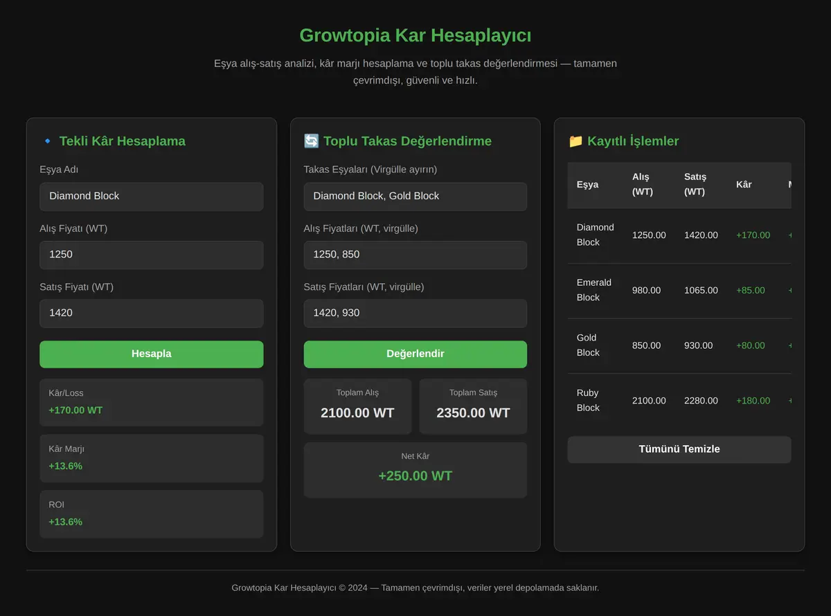 Growtopia Kar Hesaplayıcı ekran görüntüsü 3
