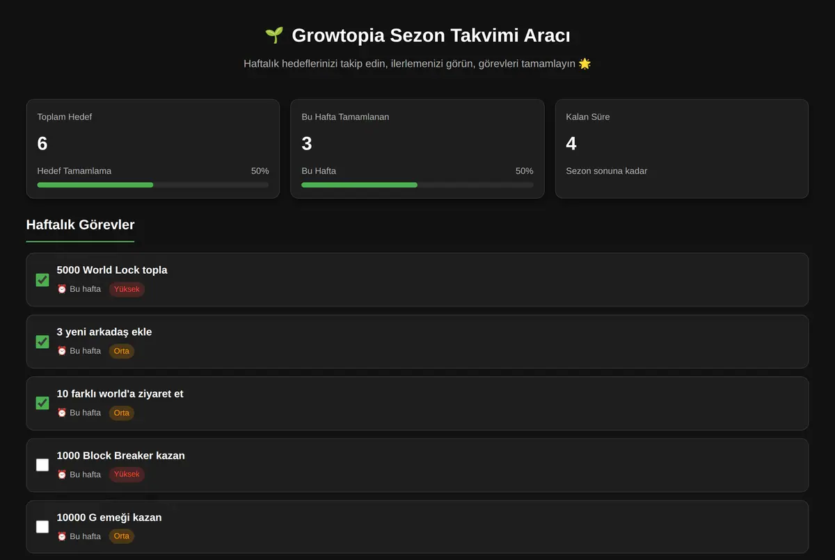 Growtopia Sezon Takvimi Aracı ekran görüntüsü 2