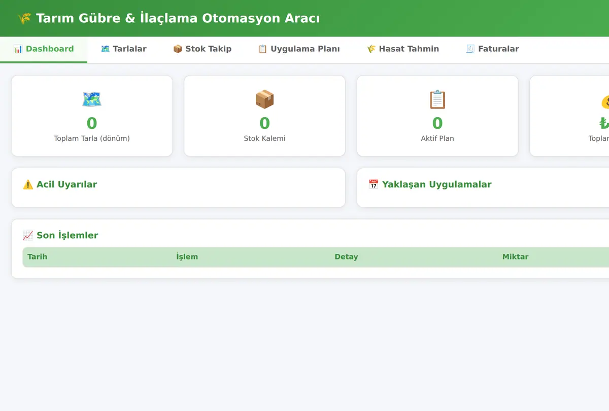 Tarım Gübre & İlaçlama Otomasyon Aracı ekran görüntüsü