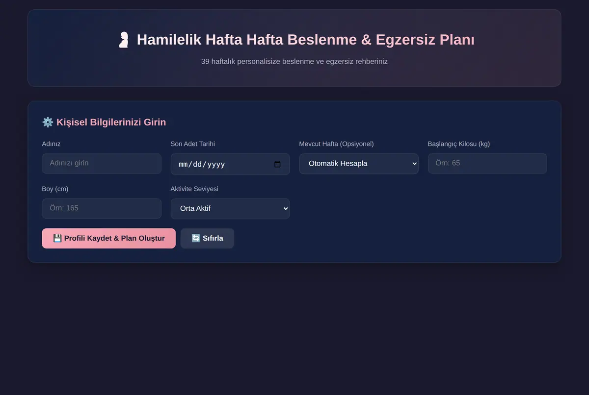 Hamilelik Hafta Hafta Beslenme & Egzersiz Planı ekran görüntüsü 3