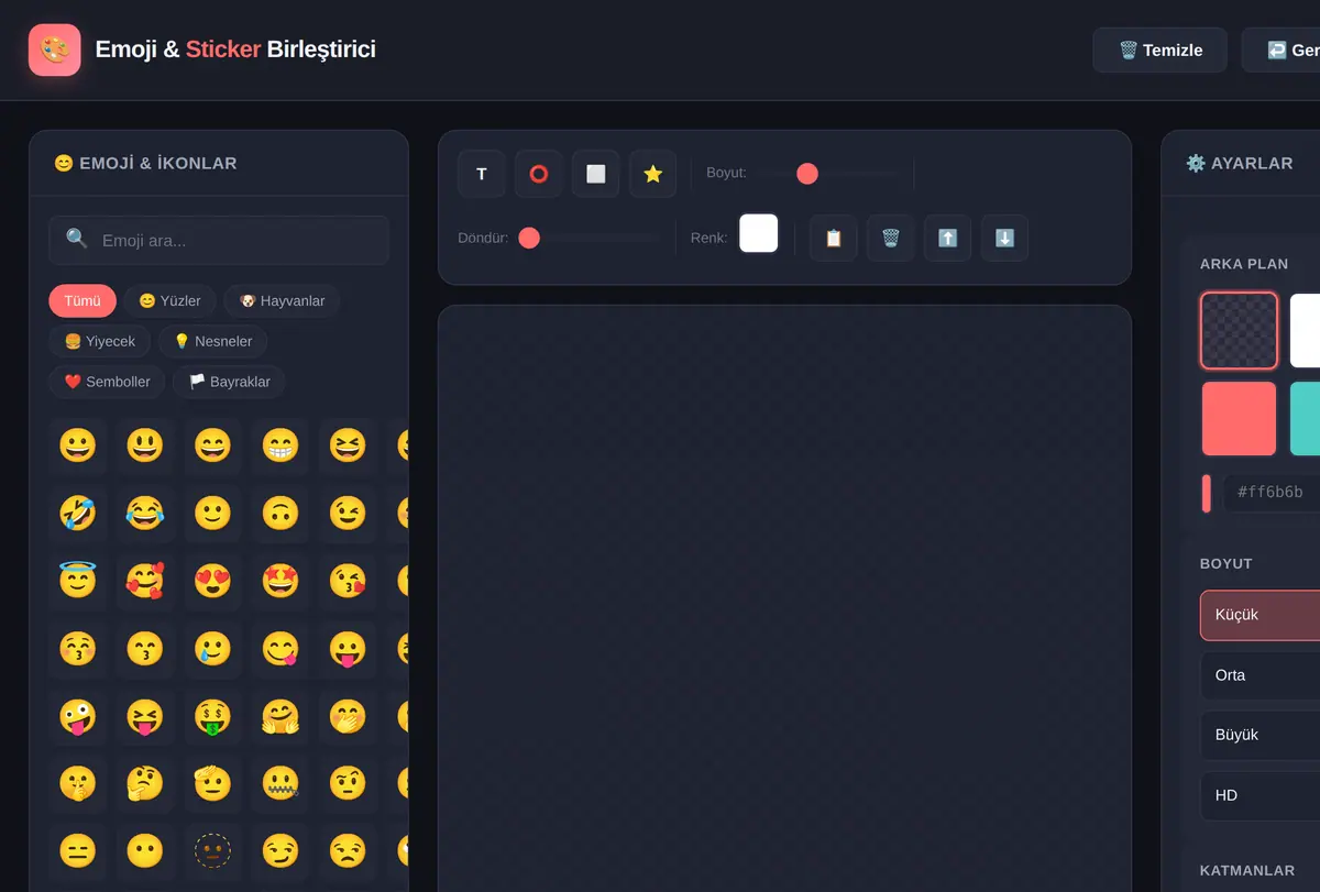 Emoji & İkon Sticker Birleştirici Aracı ekran görüntüsü