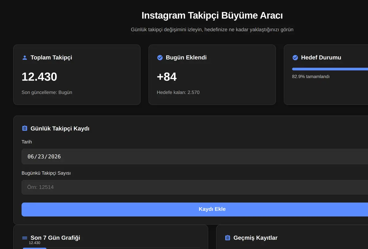 Instagram Takipçi Büyüme Aracı ekran görüntüsü