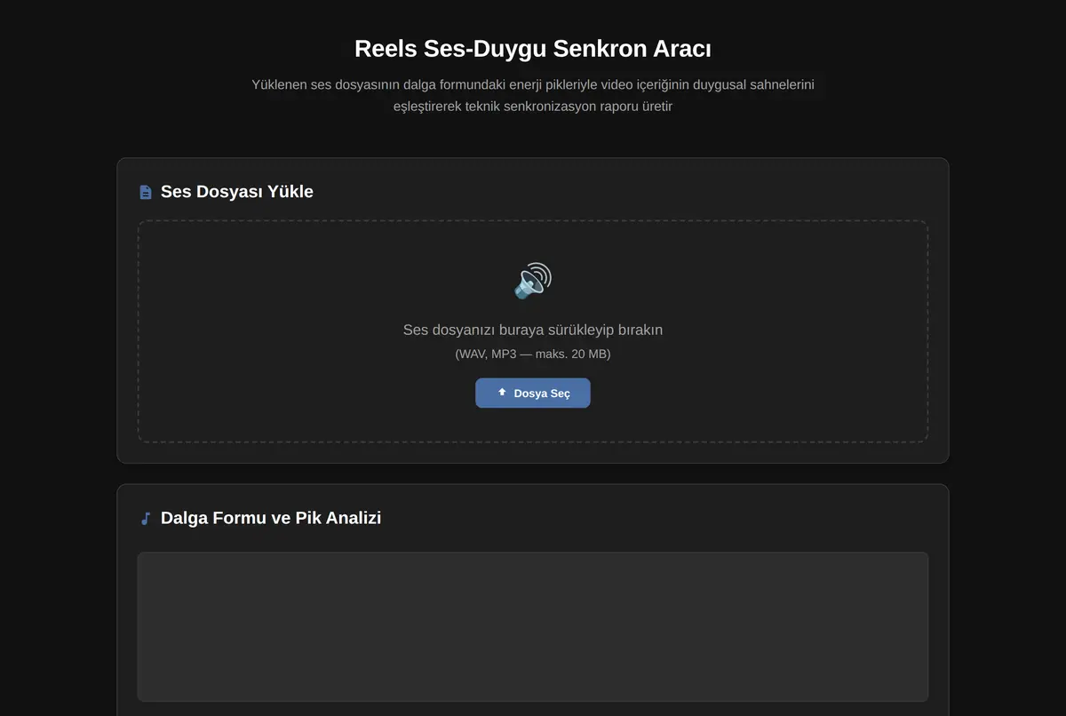 Reels Ses-Duygu Senkron Aracı ekran görüntüsü 2