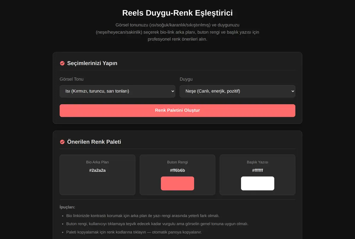 Reels Duygu-Renk Eşleştirici ekran görüntüsü 2