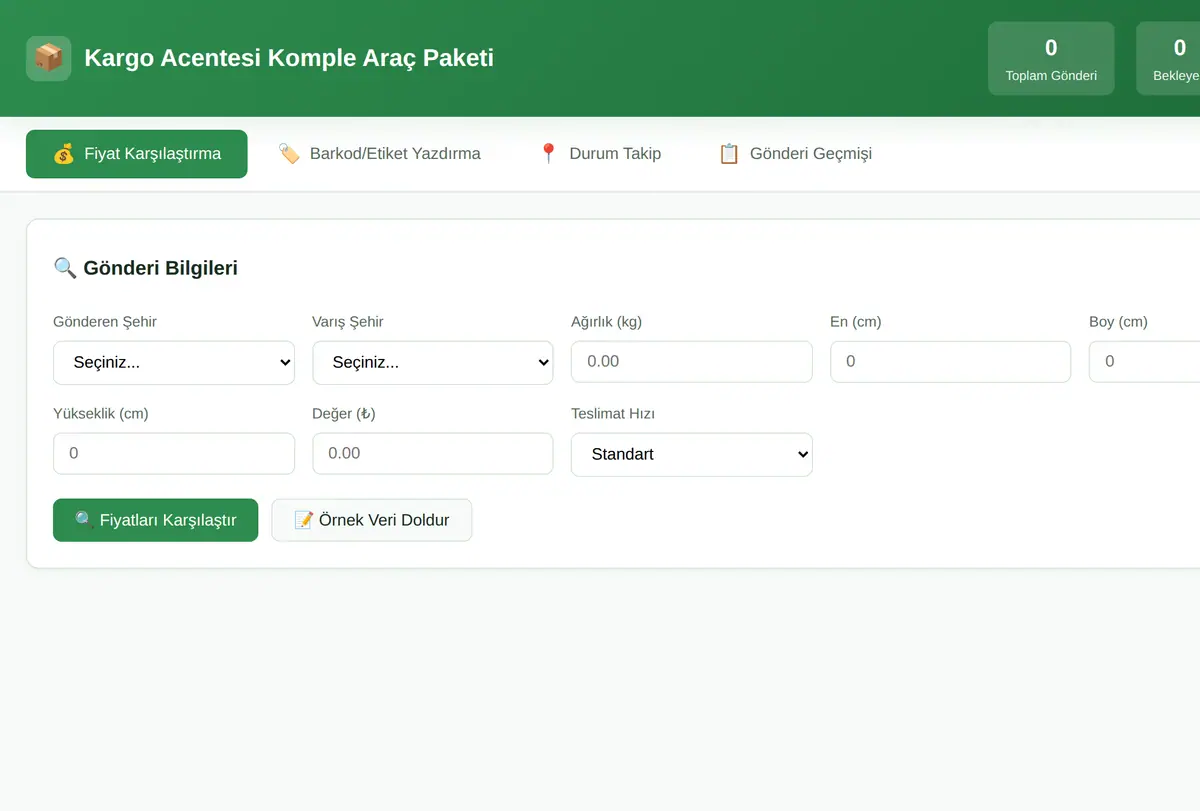 Kargo Acentesi Komple Araç Paketi - Offline ekran görüntüsü