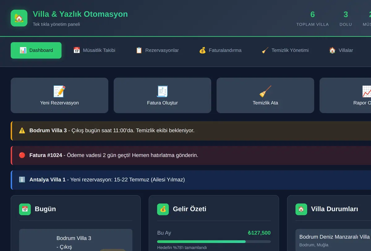 Villa & Yazlık Otomasyon Aracı ekran görüntüsü