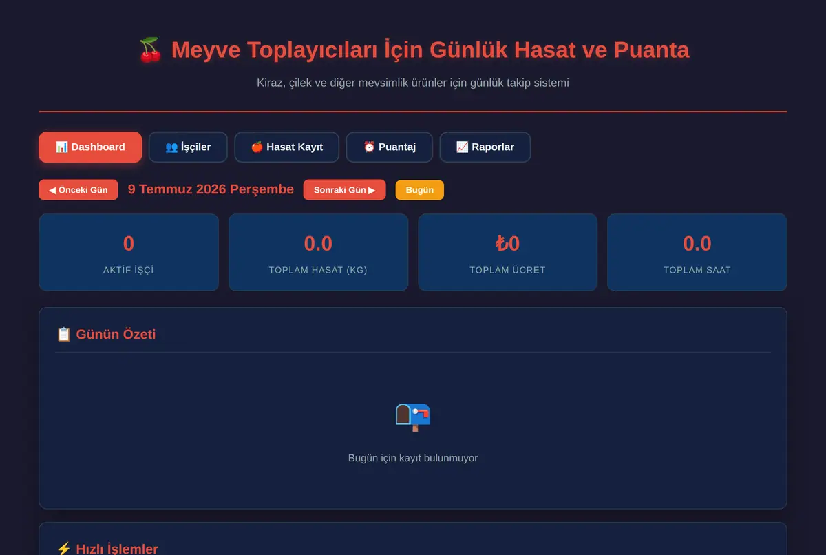 Meyve Toplayıcıları İçin Günlük Hasat ve Puanta ekran görüntüsü 2