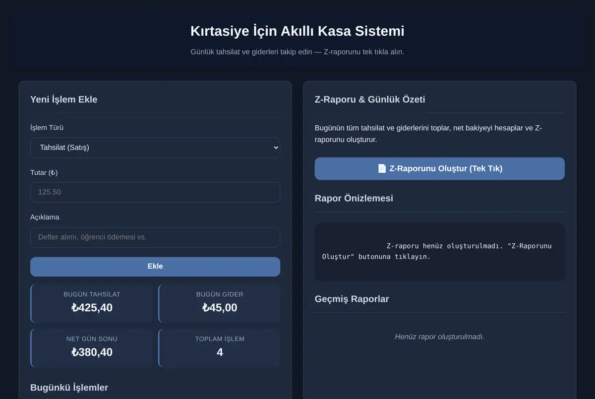 Kırtasiye İçin Akıllı Kasa Sistemi ekran görüntüsü 2