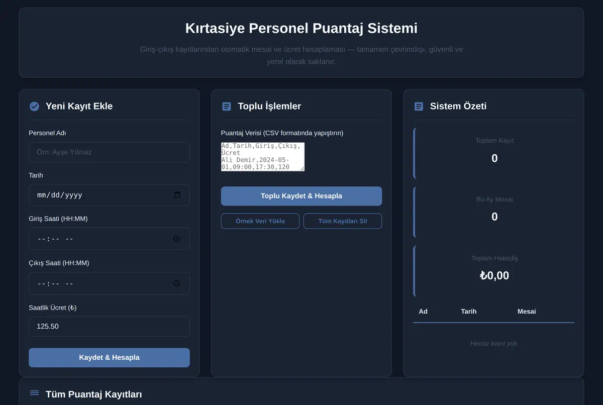 Personel & Puantaj Yönetim Sistemi ekran görüntüsü 2