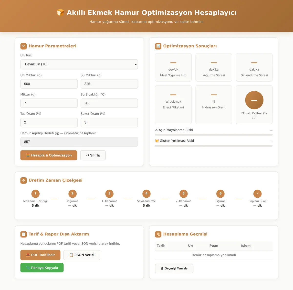 Akıllı Ekmek Hamur Optimizasyon Hesaplayıcı ekran görüntüsü 3