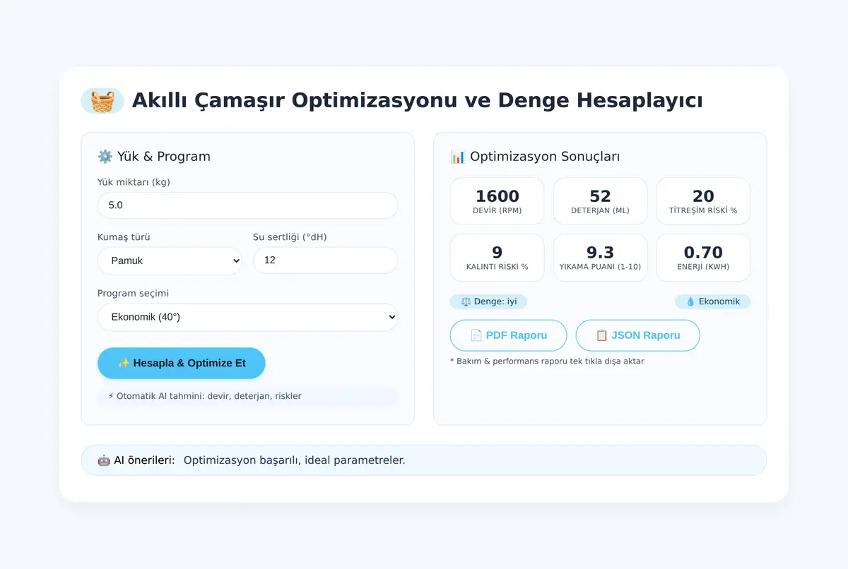 Akıllı Çamaşır Optimizasyonu ve Denge Hesaplayıcı ekran görüntüsü 3