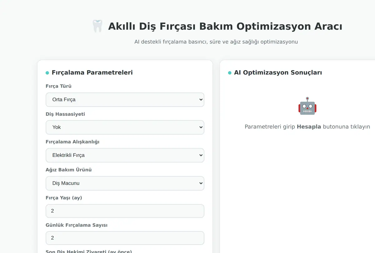 Akıllı Diş Fırçası Bakım Optimizasyon Aracı ekran görüntüsü