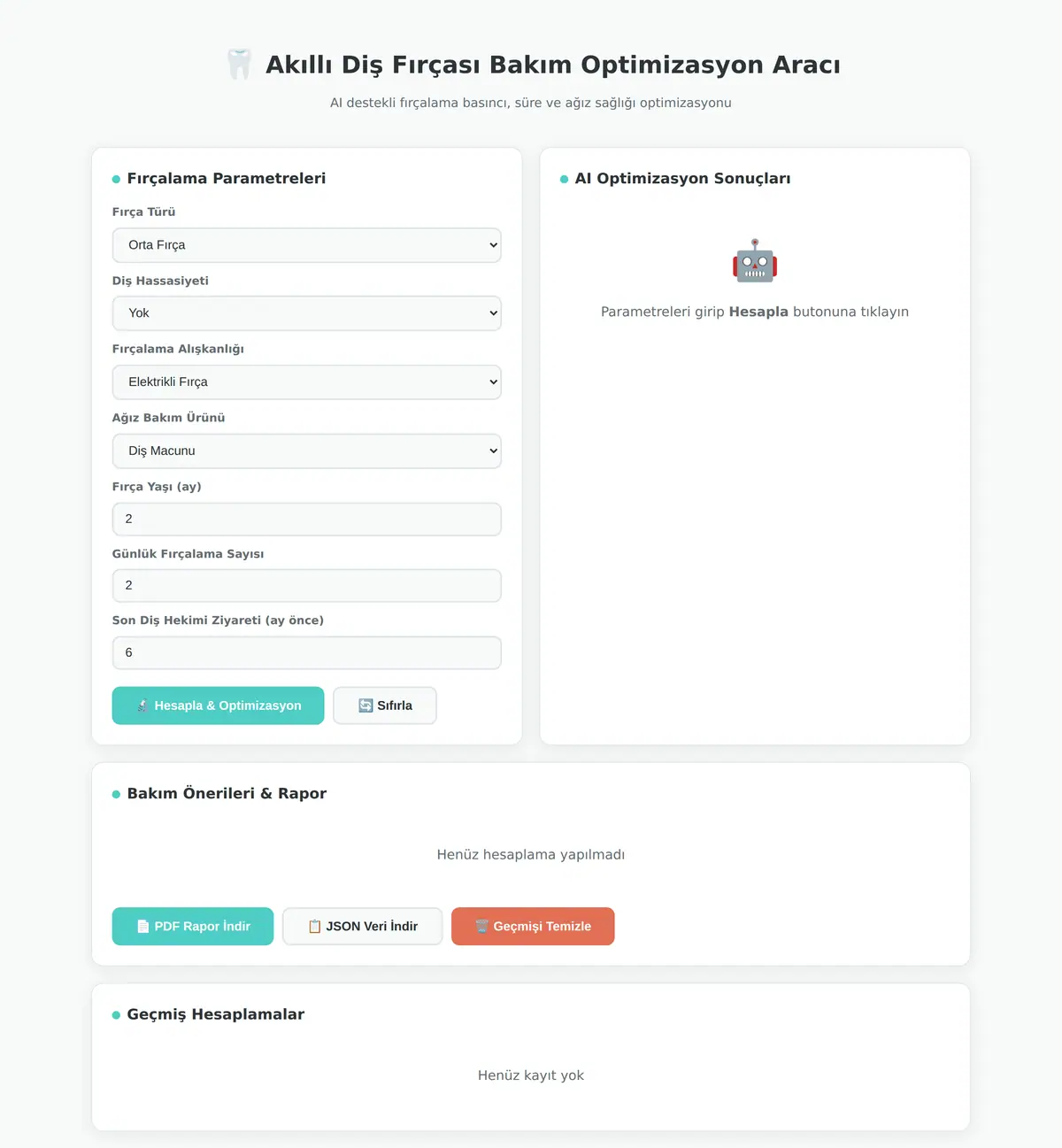 Akıllı Diş Fırçası Bakım Optimizasyon Aracı ekran görüntüsü 3