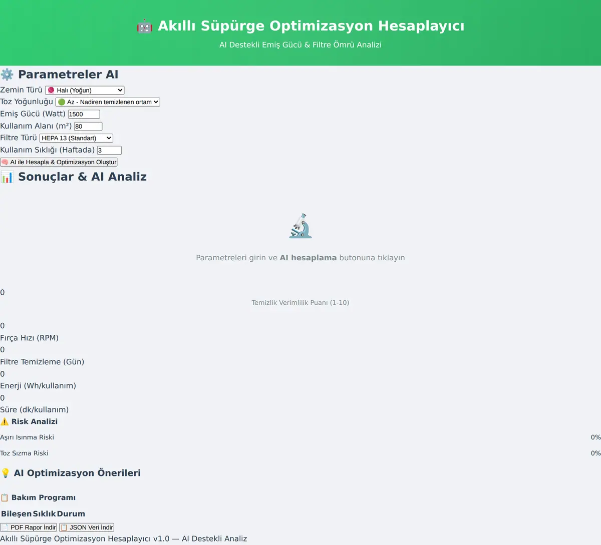 Akıllı Süpürge Optimizasyon Hesaplayıcı - AI Destekli ekran görüntüsü 3