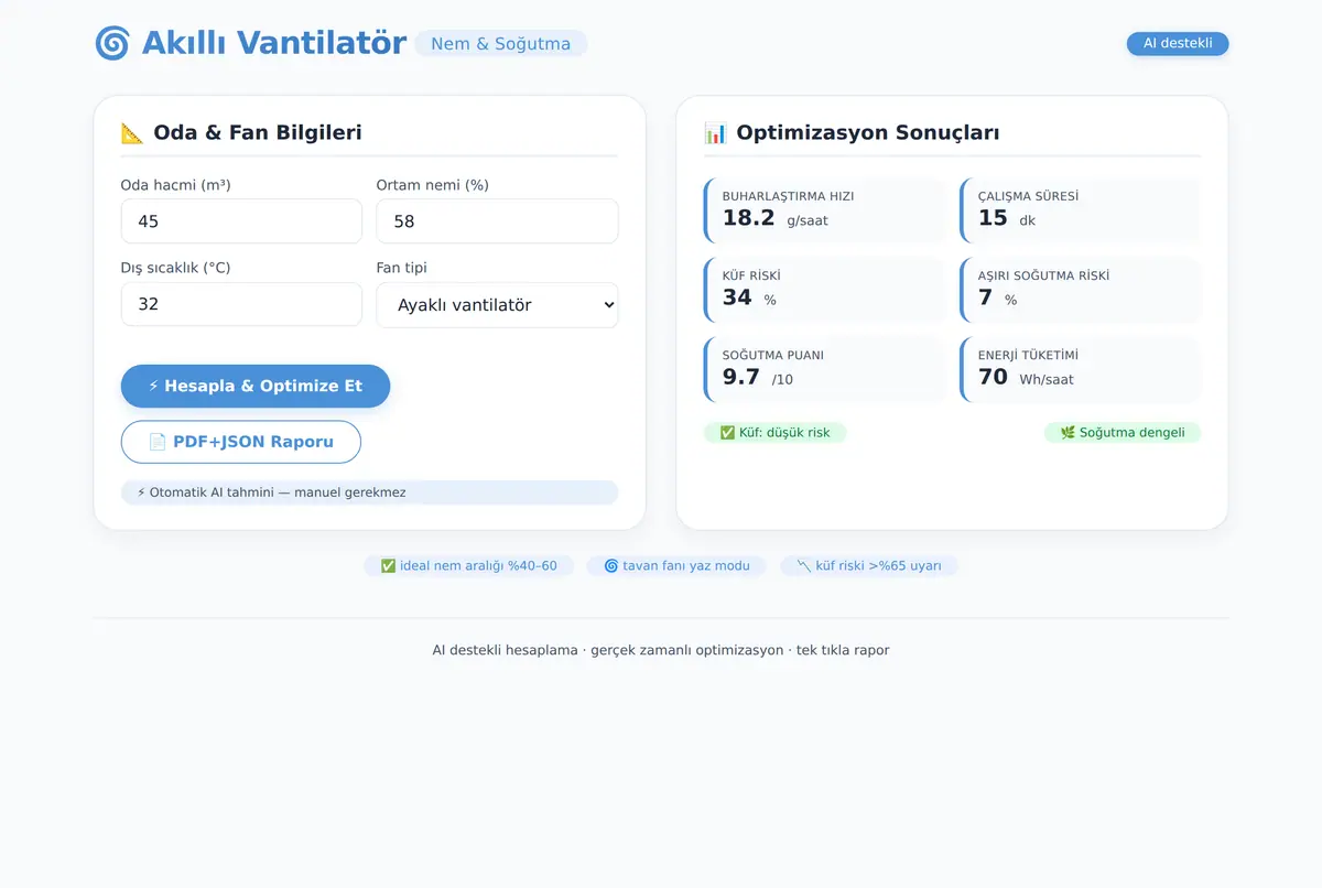 Akıllı Vantilatör Nem & Soğutma Optimizasyonu ekran görüntüsü 3