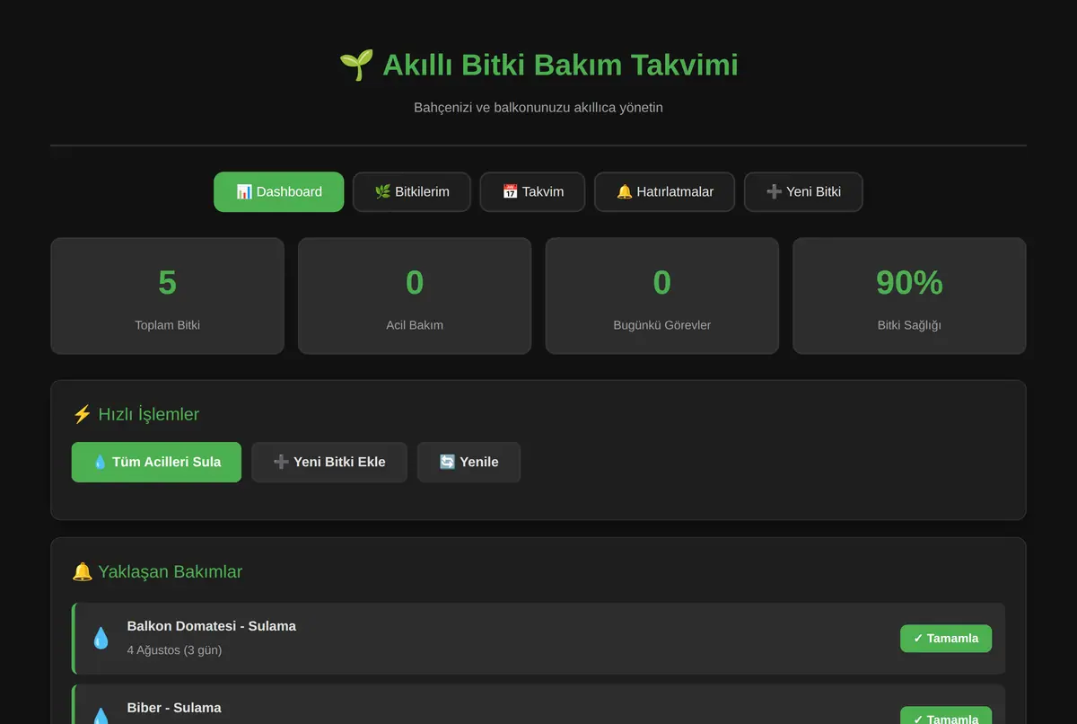 Akıllı Bitki Bakım Takvimi ve Sulama Hatırlatıcı ekran görüntüsü 2