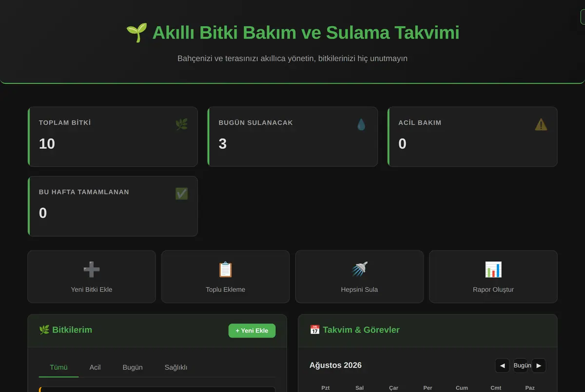 Akıllı Bitki Bakım ve Sulama Takvimi ekran görüntüsü 2