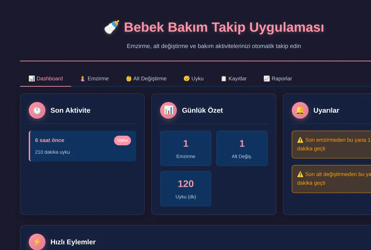 Bebek Bakım Takip Uygulaması Çevrimdışı ekran görüntüsü