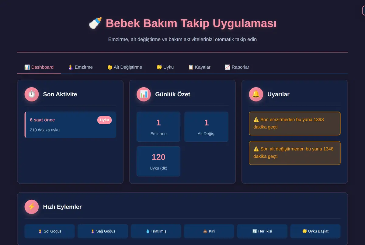 Bebek Bakım Takip Uygulaması Çevrimdışı ekran görüntüsü 2