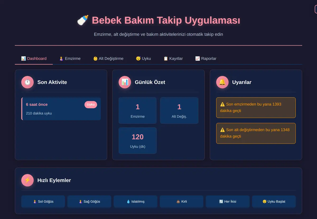 Bebek Bakım Takip Uygulaması Çevrimdışı ekran görüntüsü 3
