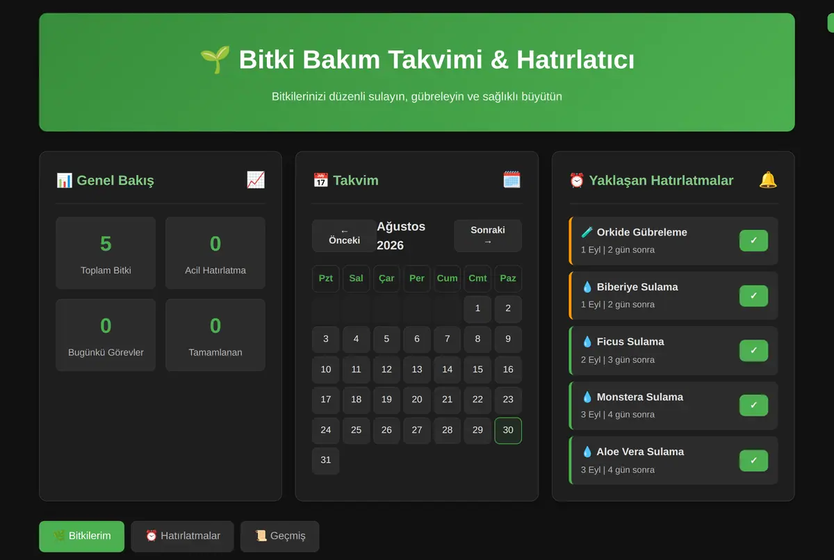 Bitki Bakım Takvimi & Hatırlatıcı ekran görüntüsü 2
