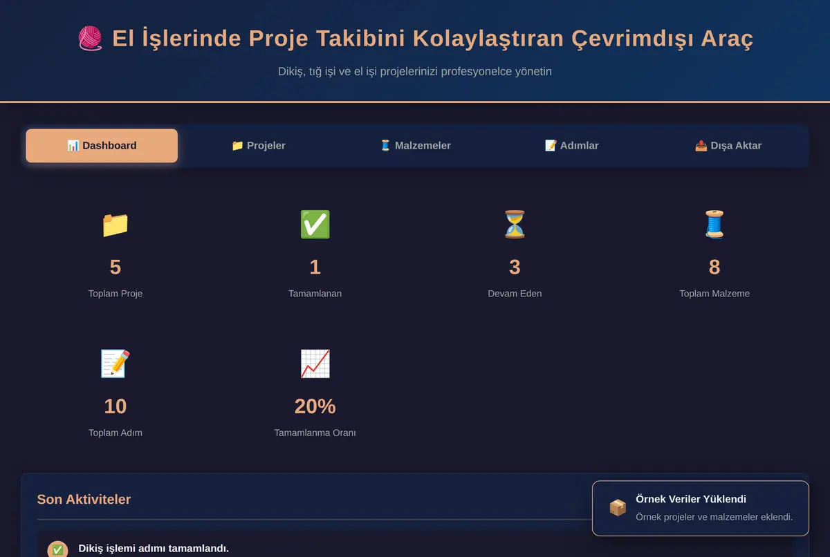 El İşlerinde Proje Takibini Kolaylaştıran Çevrimdışı Araç ekran görüntüsü 2