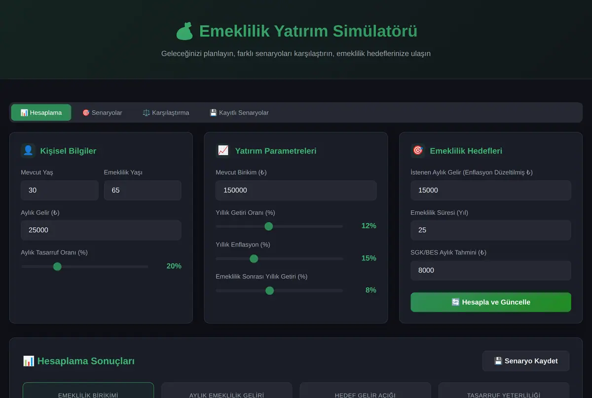Emeklilik Yatırım Simülatörü ekran görüntüsü 2