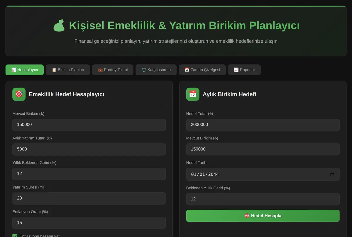 Kişisel Emeklilik & Yatırım Birikim Planlayıcı ekran görüntüsü 2