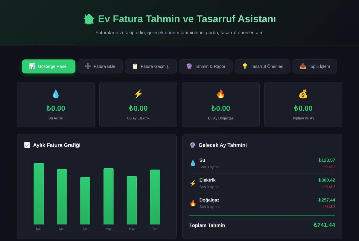 Ev Fatura Tahmin ve Tasarruf Asistanı ekran görüntüsü 2