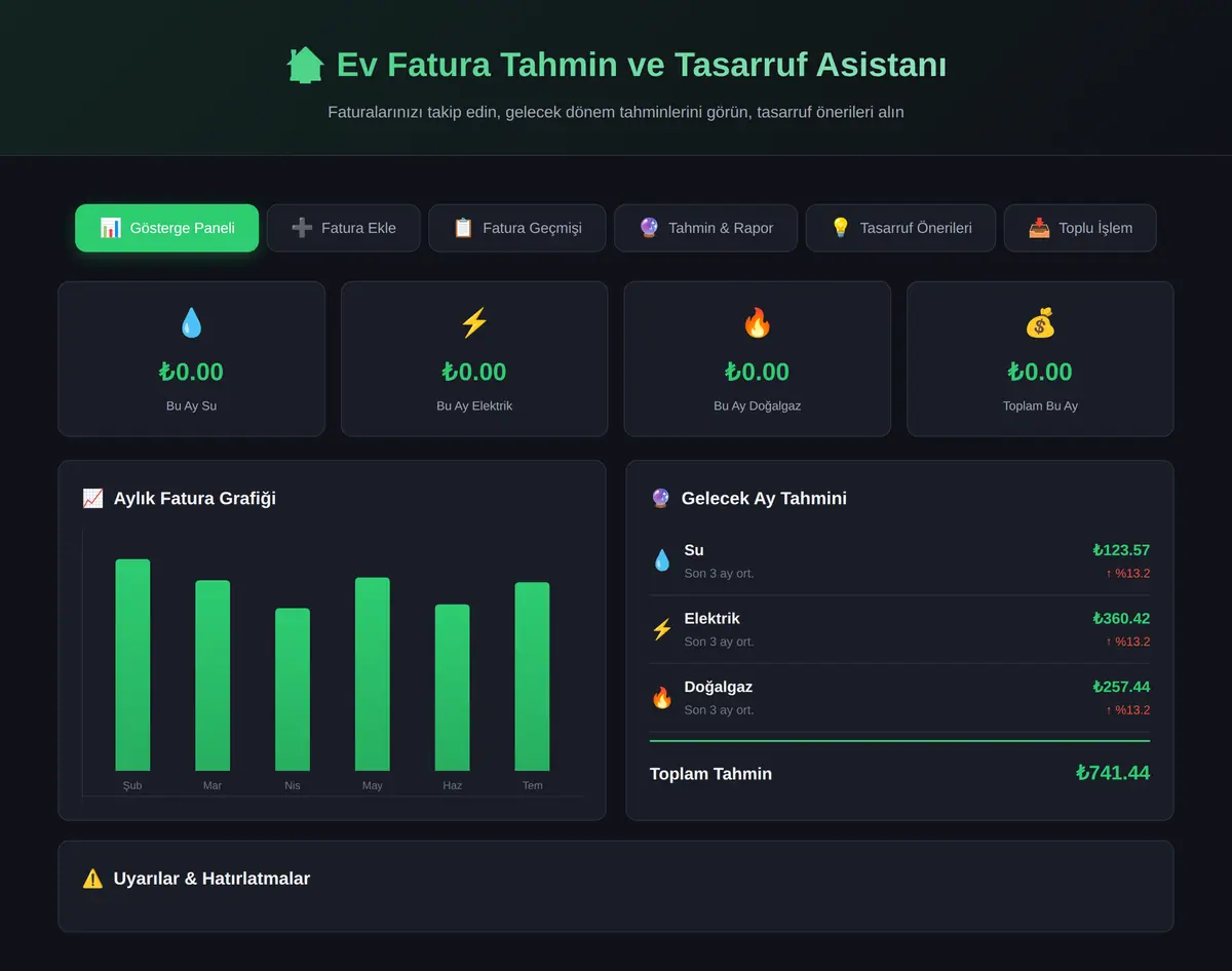 Ev Fatura Tahmin ve Tasarruf Asistanı ekran görüntüsü 3