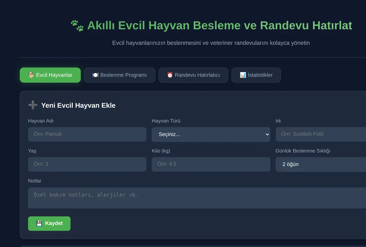 Akıllı Evcil Hayvan Besleme ve Randevu Hatırlat ekran görüntüsü