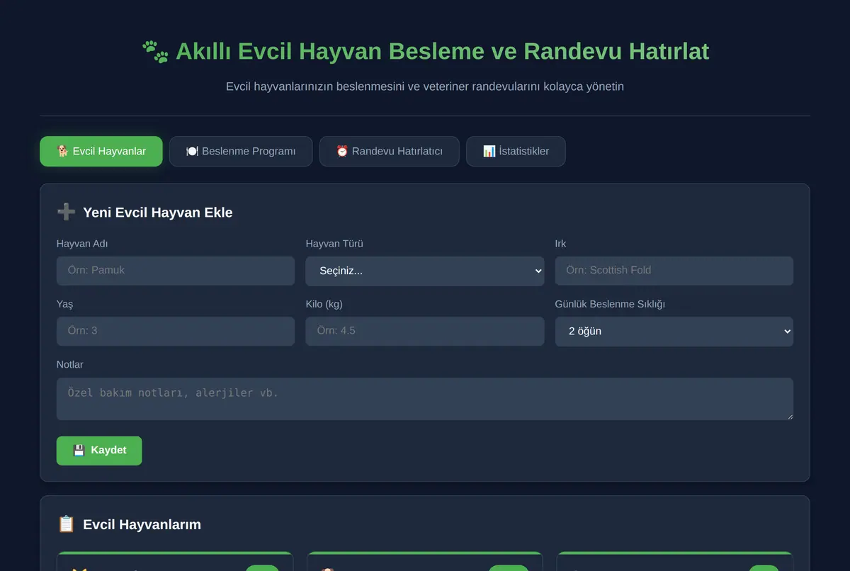 Akıllı Evcil Hayvan Besleme ve Randevu Hatırlat ekran görüntüsü 2