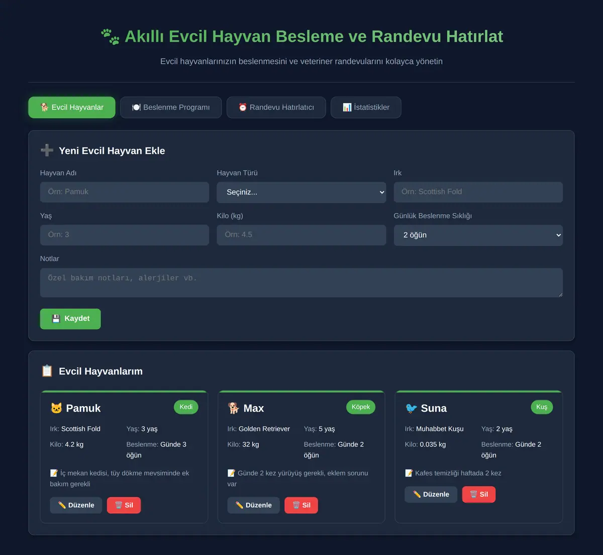 Akıllı Evcil Hayvan Besleme ve Randevu Hatırlat ekran görüntüsü 3