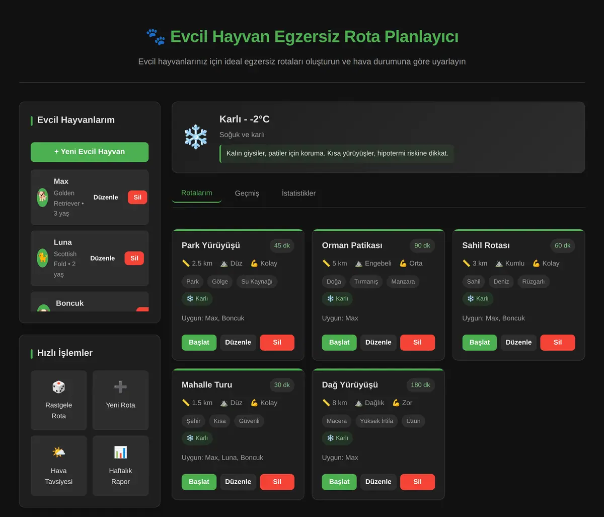 Evcil Hayvan Egzersiz Rota Planlayıcı ekran görüntüsü 3