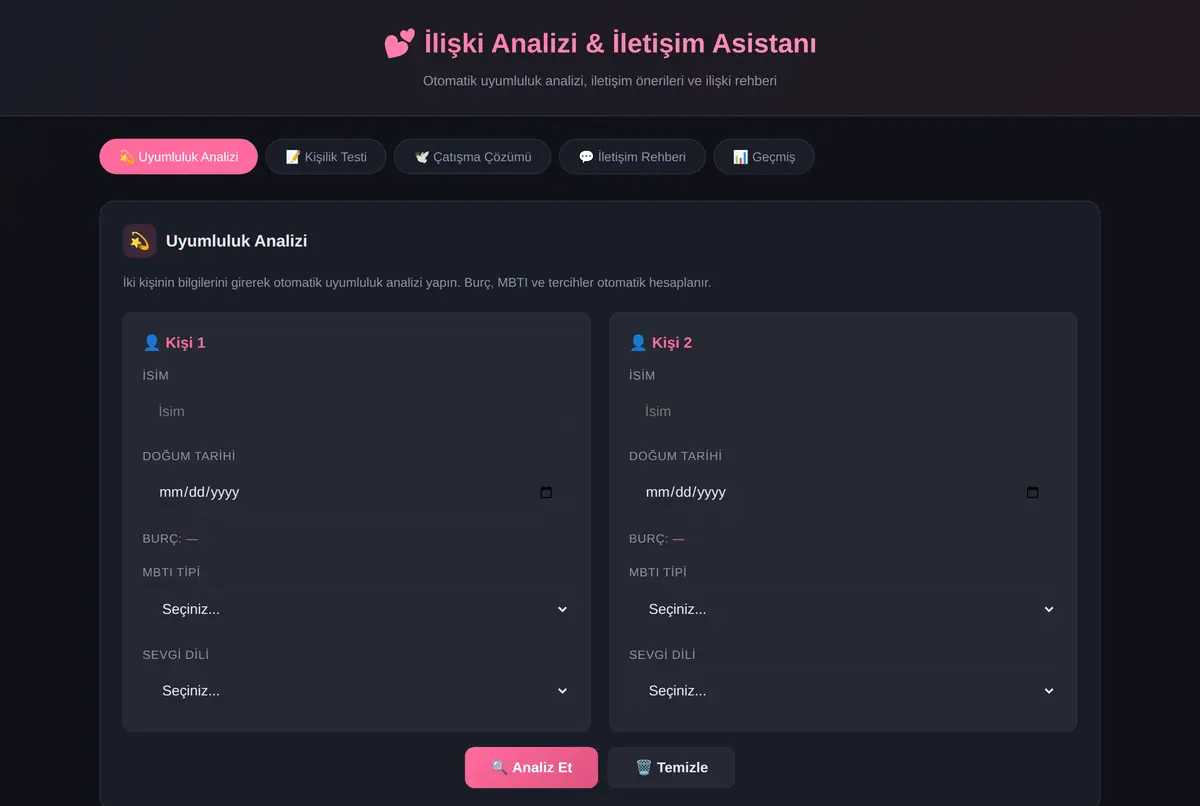 İlişki Analizi & İletişim Asistanı ekran görüntüsü 2