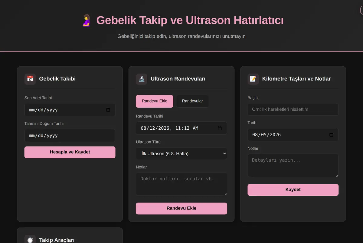 Gebelik Takip ve Ultrason Hatırlatıcı ekran görüntüsü 2