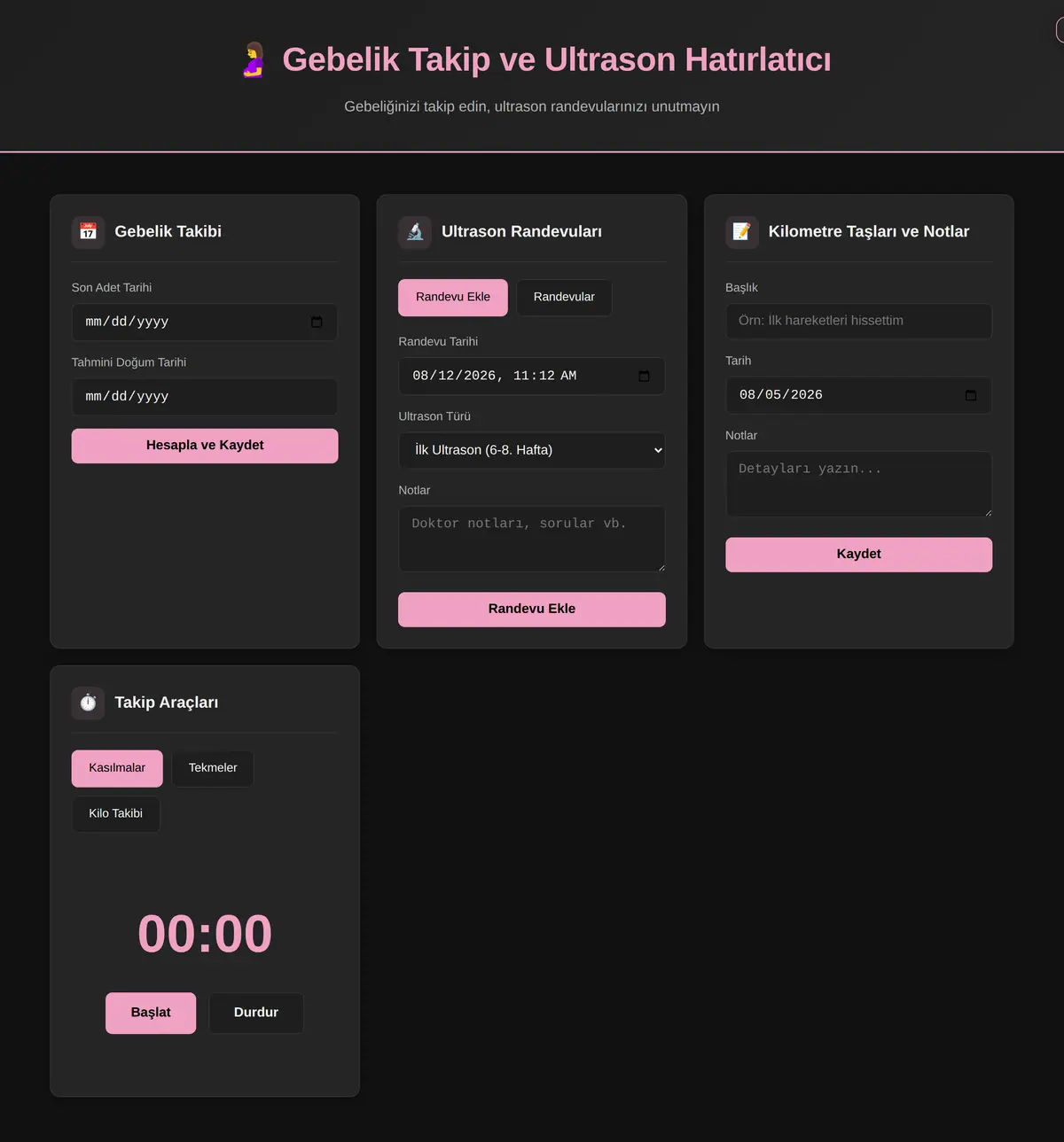 Gebelik Takip ve Ultrason Hatırlatıcı ekran görüntüsü 3