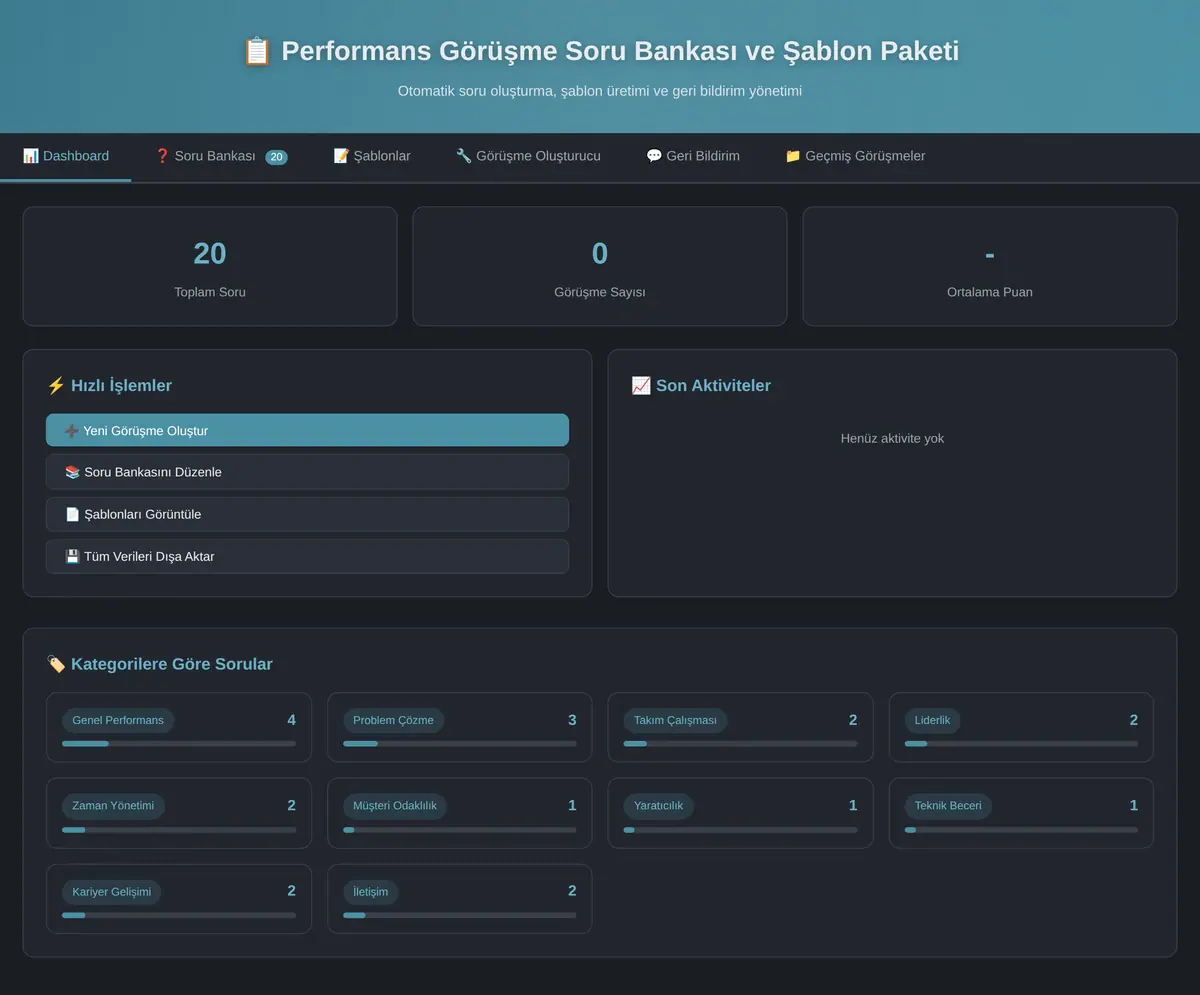 Performans Görüşme Soru Bankası ve Şablon Paketi ekran görüntüsü 3