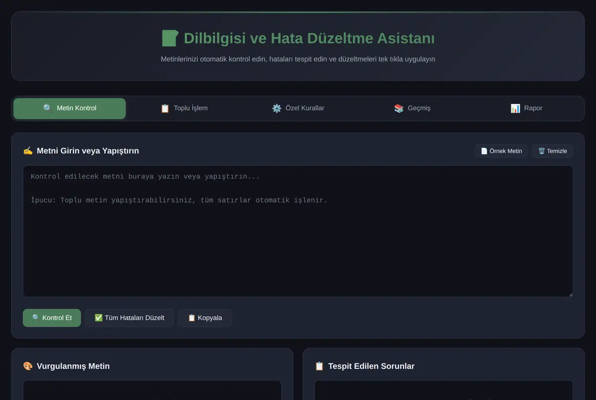 Dilbilgisi ve Hata Düzeltme Asistanı ekran görüntüsü 2