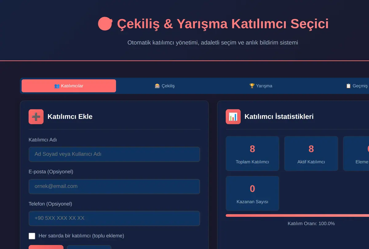 Çekiliş & Yarışma Katılımcı Seçici ekran görüntüsü