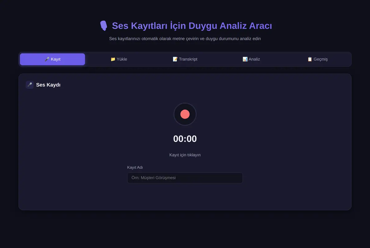 Ses Kayıtları İçin Duygu Analiz Aracı ekran görüntüsü 3